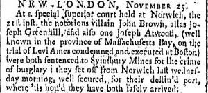 Connecticut Gazette - 1774-11-25 - Atwood