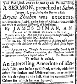 Essex Gazette - Sheehen - 1772